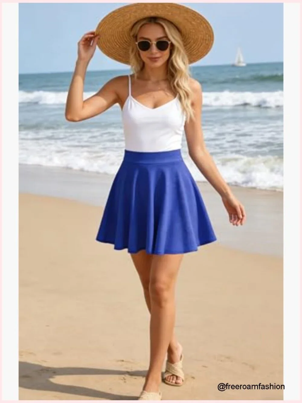 A-Line Mini Skater Skirt High Waist Stretchy Party Skirt
